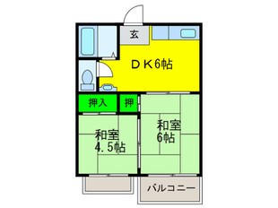 常盤ハイツの物件間取画像